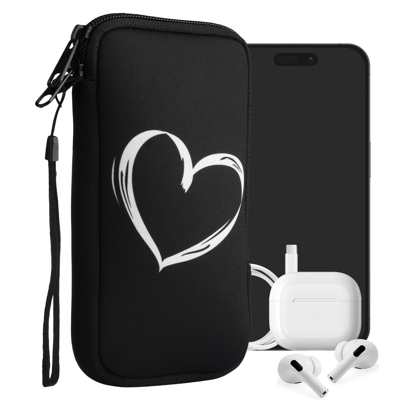 kwmobile Handytasche für Smartphones - Handy Tasche Hülle Cover Case Schutzhülle - Vögel Ast - 15,2 x 8,3 cm Innenmaße