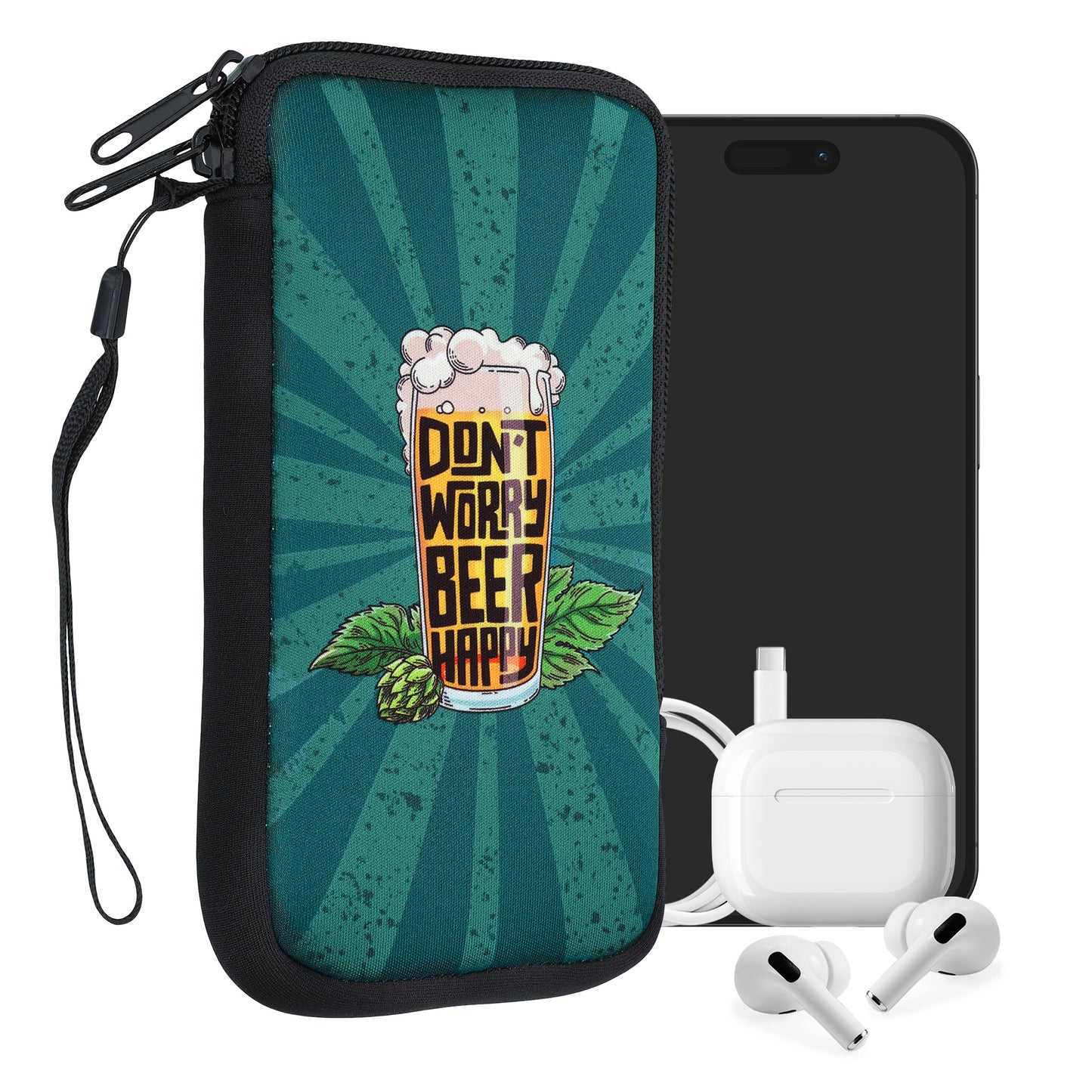 kwmobile Handytasche für Smartphones - Handy Tasche Hülle Cover Case Schutzhülle - Vögel Ast - 15,2 x 8,3 cm Innenmaße