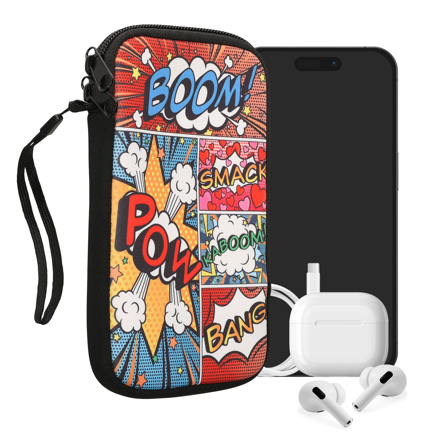 kwmobile Handytasche für Smartphones - Handy Tasche Hülle Cover Case Schutzhülle - Vögel Ast - 15,2 x 8,3 cm Innenmaße