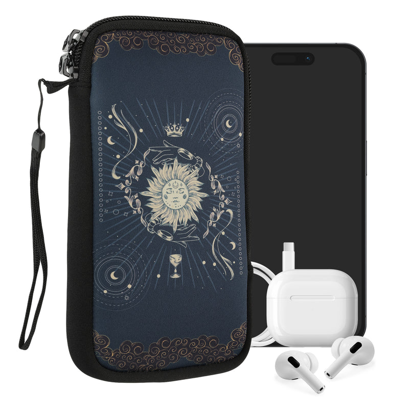 kwmobile Handytasche für Smartphones - Handy Tasche Hülle Cover Case Schutzhülle - Vögel Ast - 15,2 x 8,3 cm Innenmaße