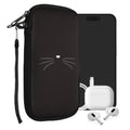 kwmobile Handytasche für Smartphones - Handy Tasche Hülle Cover Case Schutzhülle - Vögel Ast - 15,2 x 8,3 cm Innenmaße