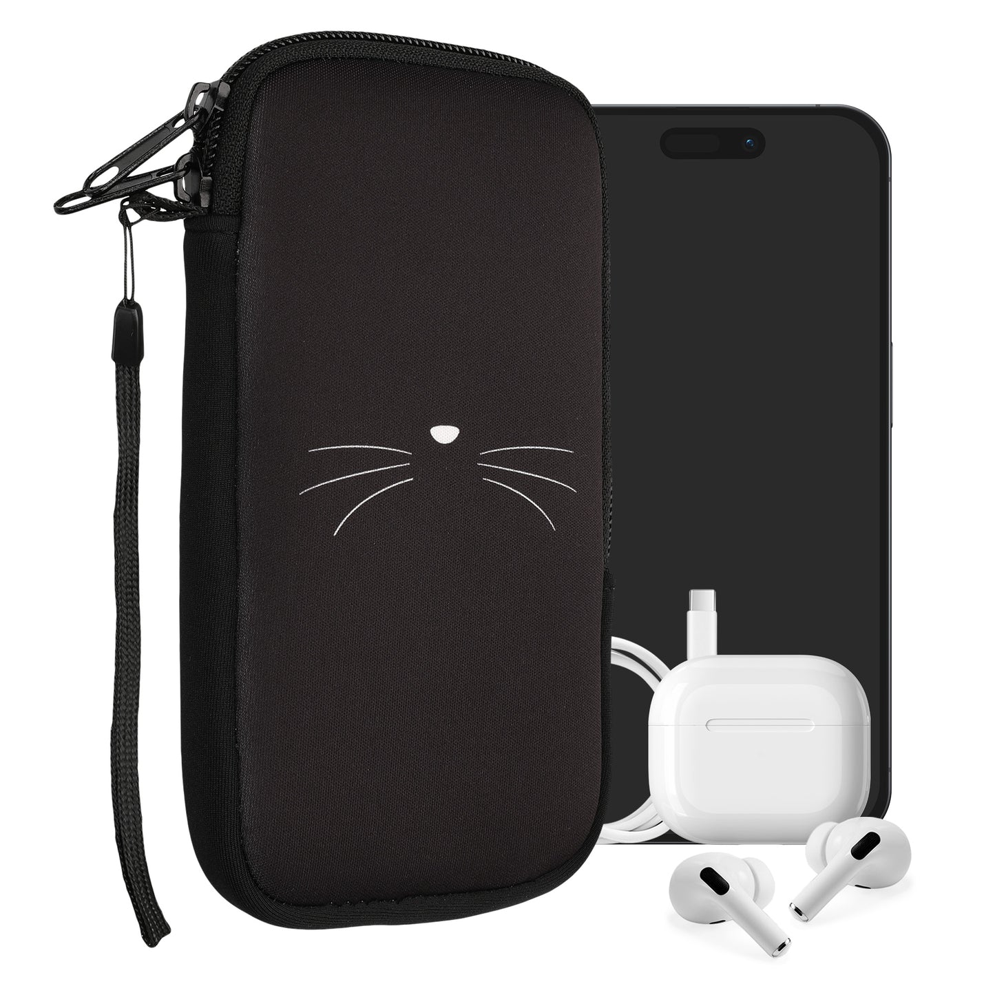 kwmobile Handytasche für Smartphones - Handy Tasche Hülle Cover Case Schutzhülle - Vögel Ast - 15,2 x 8,3 cm Innenmaße