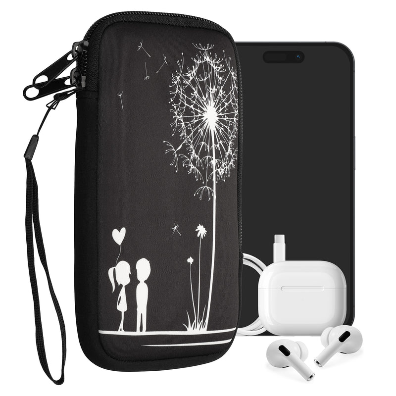 kwmobile Handytasche für Smartphones - Handy Tasche Hülle Cover Case Schutzhülle - Vögel Ast - 15,2 x 8,3 cm Innenmaße