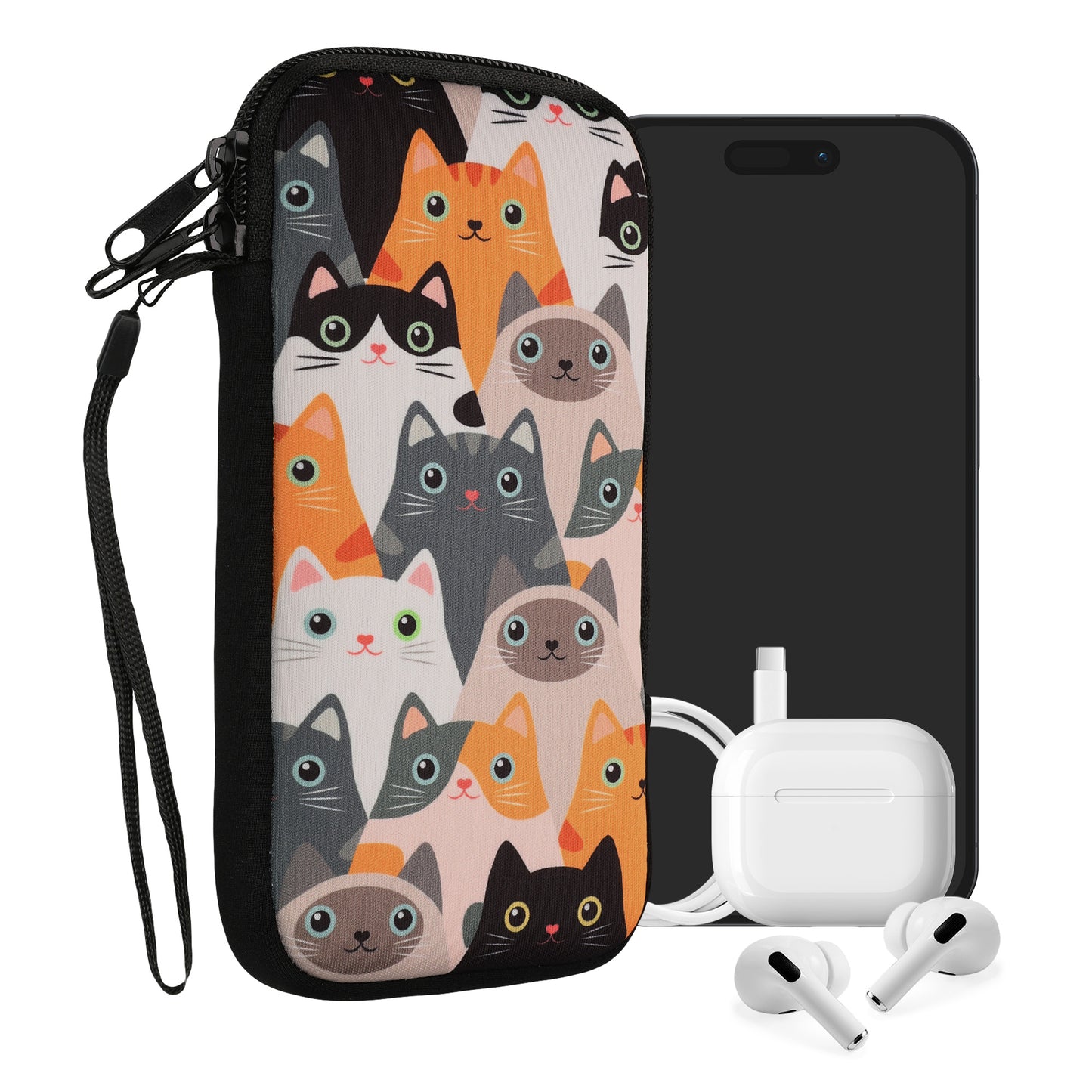 kwmobile Handytasche für Smartphones - Handy Tasche Hülle Cover Case Schutzhülle - Vögel Ast - 15,2 x 8,3 cm Innenmaße