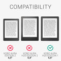 kwmobile Schutzhülle für Kobo Aura H2O Edition 1 Hülle - eReader Flip Case mit Auto Sleep Funktion