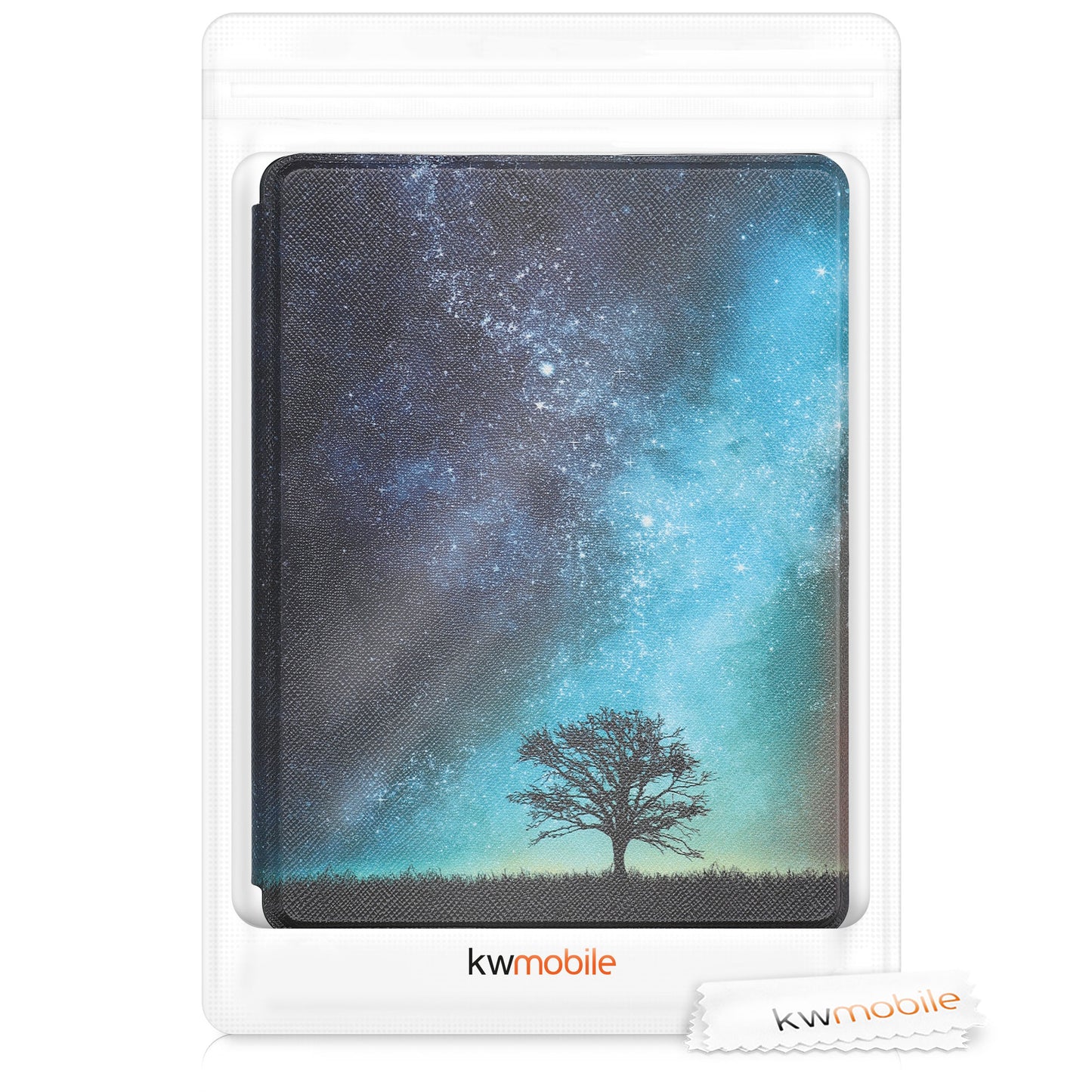 kwmobile Schutzhülle für Kobo Glo HD / Touch 2.0 Hülle - eReader Flip Case mit Auto Sleep Funktion - Galaxie Baum Wiese