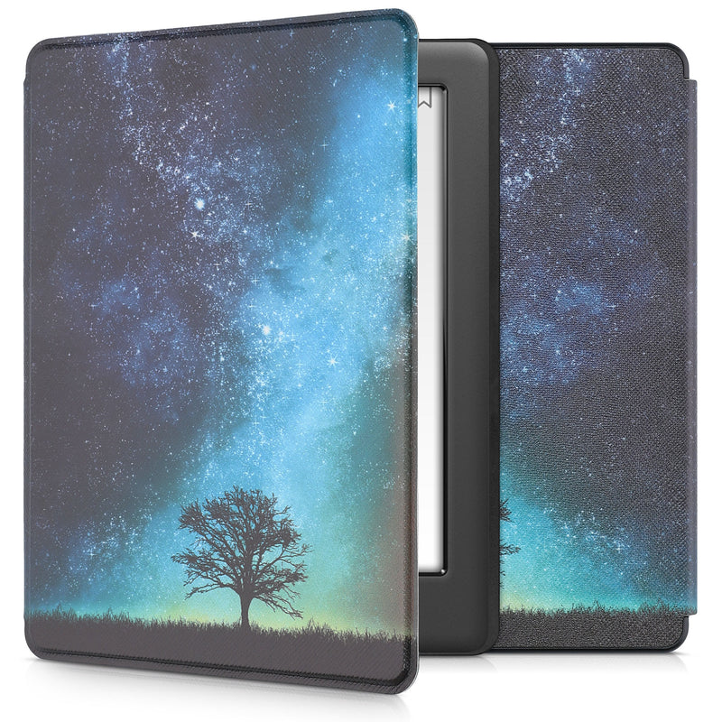 kwmobile Schutzhülle für Kobo Glo HD / Touch 2.0 Hülle - eReader Flip Case mit Auto Sleep Funktion - Galaxie Baum Wiese