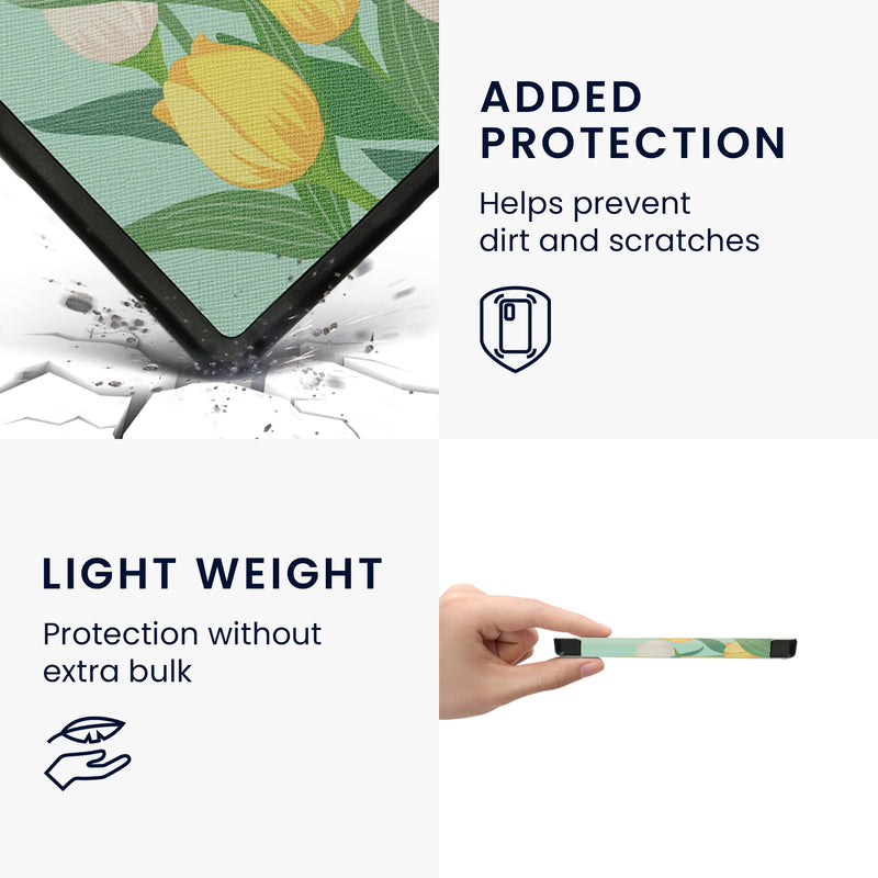 kwmobile Schutzhülle für Kobo Glo HD / Touch 2.0 Hülle - eReader Flip Case mit Auto Sleep Funktion - Galaxie Baum Wiese