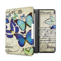 kwmobile Schutzhülle für Kobo Glo HD / Touch 2.0 Hülle - eReader Flip Case mit Auto Sleep Funktion - Schmetterlinge Vintage