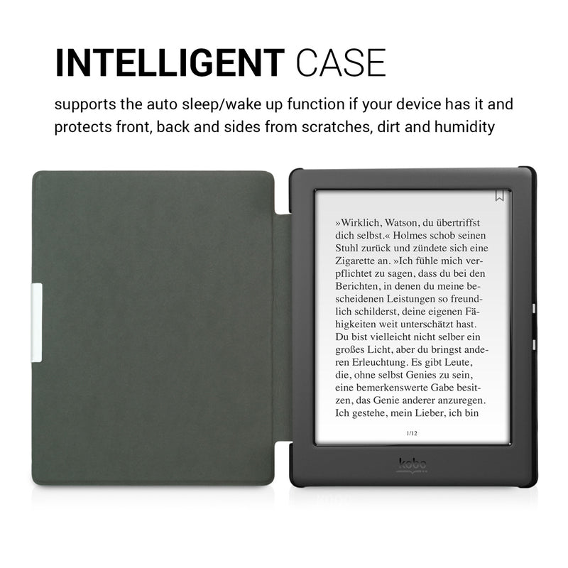 kwmobile Schutzhülle für Kobo Glo HD / Touch 2.0 Hülle - eReader Flip Case mit Auto Sleep Funktion - Schmetterlinge Vintage