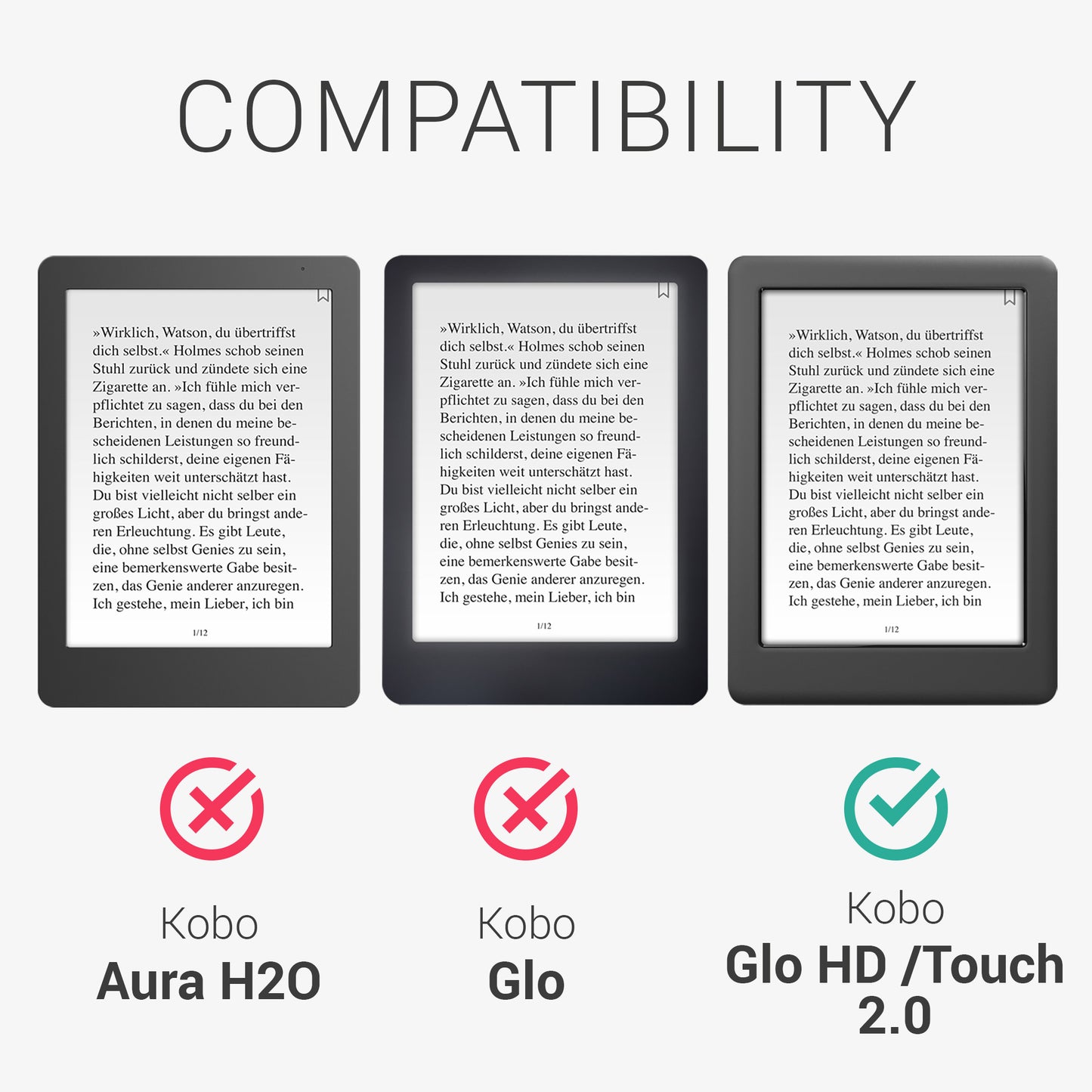 kwmobile Schutzhülle für Kobo Glo HD / Touch 2.0 Hülle - eReader Flip Case mit Auto Sleep Funktion - Schmetterlinge Vintage