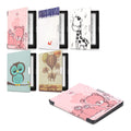 kwmobile Schutzhülle für Kobo Aura Edition 1 Hülle - eReader Flip Case mit Auto Sleep Funktion - Eule Schlaf mit Braun Mintgrün