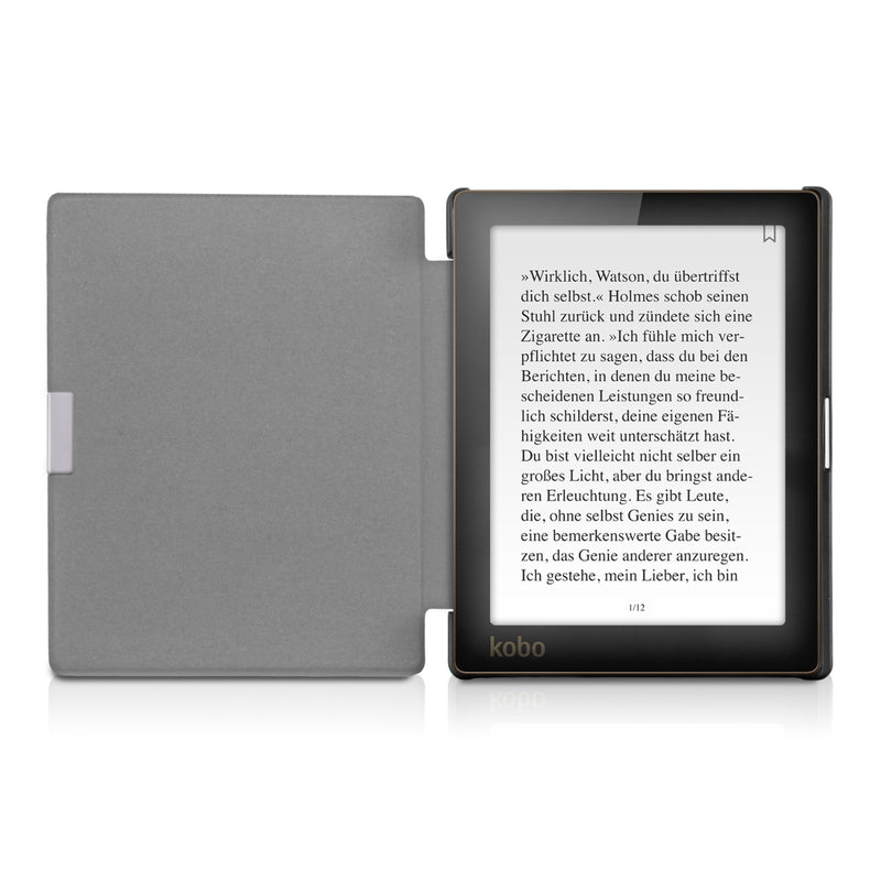 kwmobile Schutzhülle für Kobo Aura Edition 1 Hülle - eReader Flip Case mit Auto Sleep Funktion - Eule Schlaf mit Braun Mintgrün