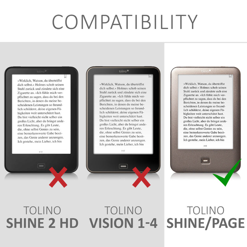 kwmobile Hülle kompatibel mit Tolino Shine (2013) eReader Schutzhülle Cover
