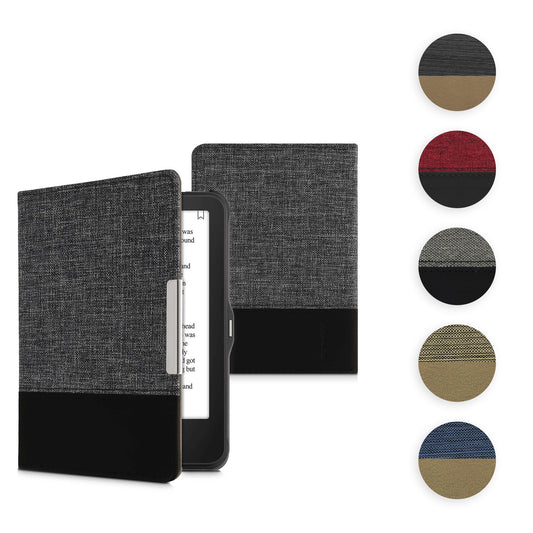 kwmobile Hülle kompatibel mit Tolino Vision 1 / 2 / 3 / 4 HD - Canvas eReader Schutzhülle Cover Case - Anthrazit Schwarz Anthrazit  
