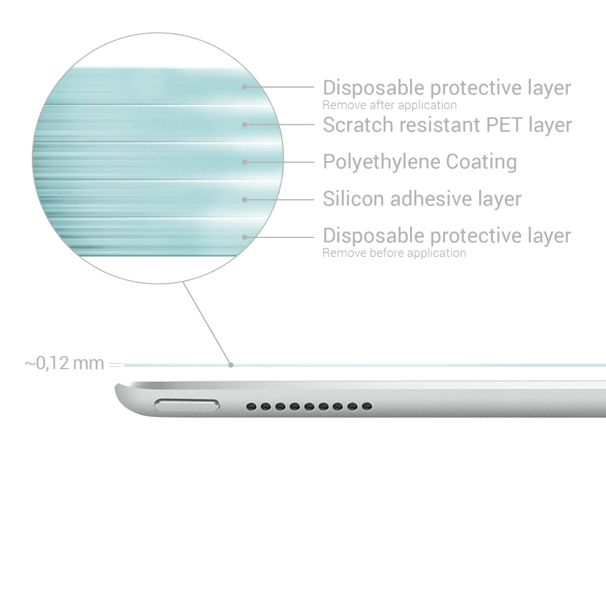 Folie kompatibel mit Apple iPad Pro 12,9" (2015 / 2017)
