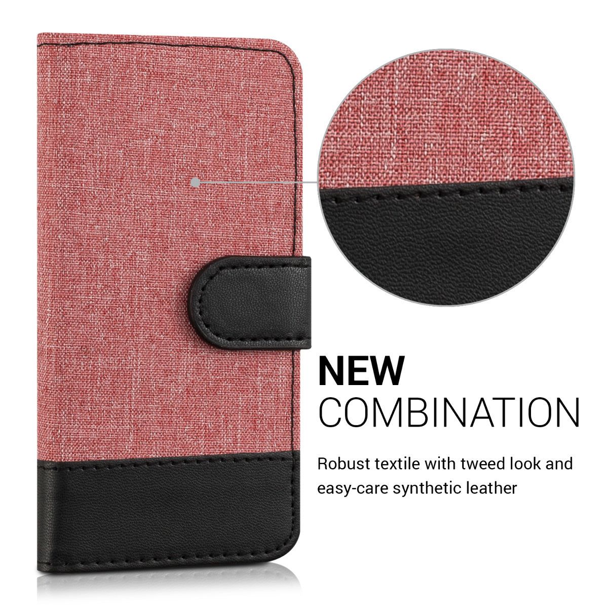 kwmobile Wallet Case kompatibel mit Apple iPhone SE (1.Gen 2016) / iPhone 5 / iPhone 5S - Hülle mit Ständer - Handyhülle Kartenfächer Schwarz