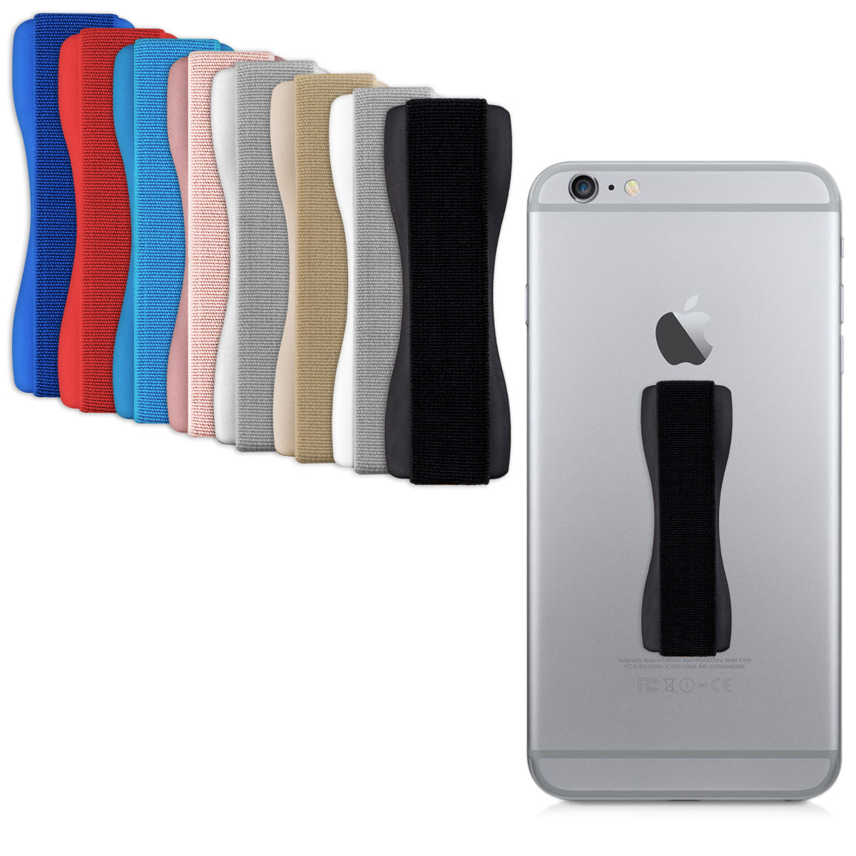 kwmobile Smartphone Fingerhalter Griff Halter - Selbstklebende Handy Fingerhalterung - kompatibel mit iPhone Samsung Sony Handys