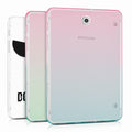 kwmobile Schutzhülle kompatibel mit Samsung Galaxy Tab S2 8.0 - Hülle Silikon - Tablet Cover Case - Zwei Farben Pink Blau Transparent Pink  [dsg01]