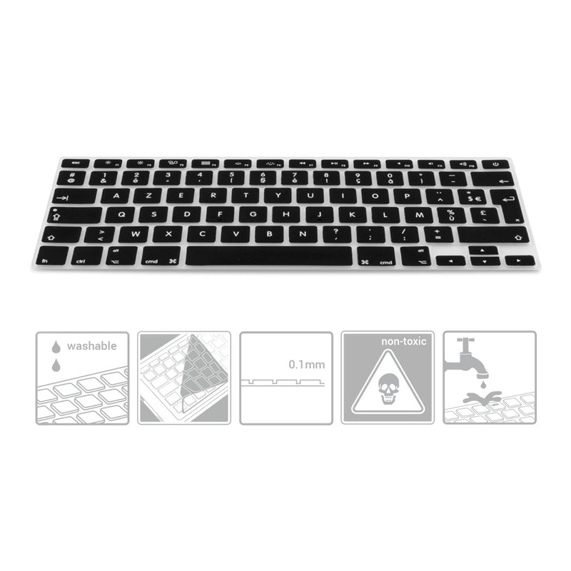 kwmobile Tastaturschutz AZERTY (Frankreich, Belgien) kompatibel mit Apple MacBook Air 13''/Pro Retina 13''/15'' (bis Mitte 2016) A1369, A1466, A1502, A1425, A1398