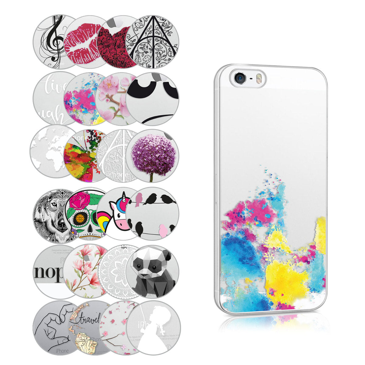 kwmobile Case kompatibel mit Apple iPhone SE (1.Gen 2016) / iPhone 5 / iPhone 5S - Hülle Silikon transparent