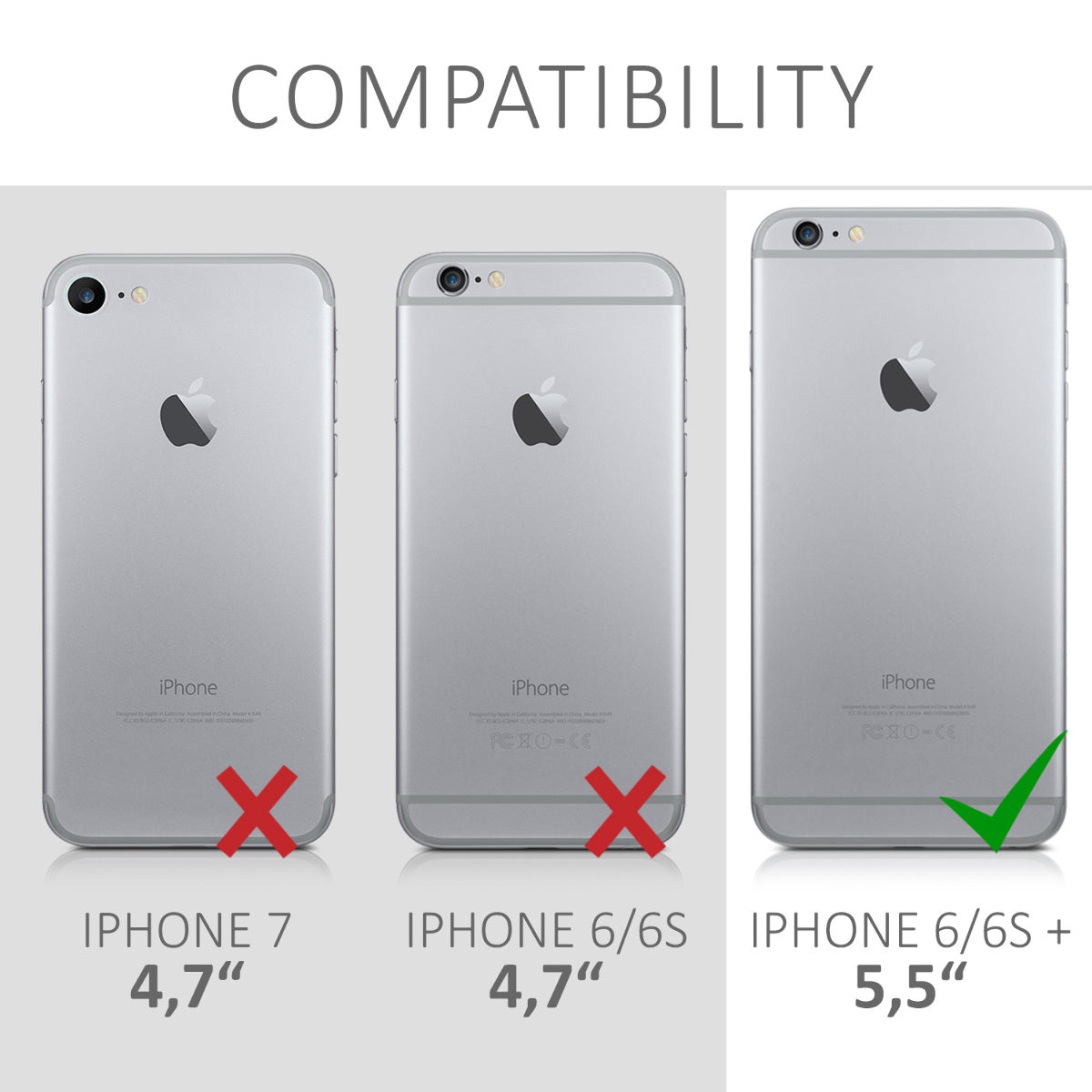 kwmobile Handyhülle für Apple iPhone 6 Plus / 6S Plus Hülle Kabelloses Laden Schutzhülle Cover