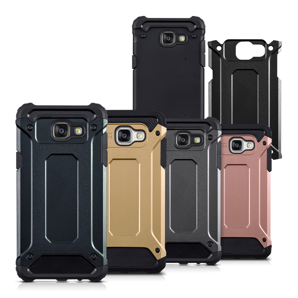 kwmobile Hülle kompatibel mit Samsung Galaxy A5 (2016) - Hybrid Handy Cover Handyhülle Case Schutzhülle Transformer Anthrazit Schwarz Anthrazit  