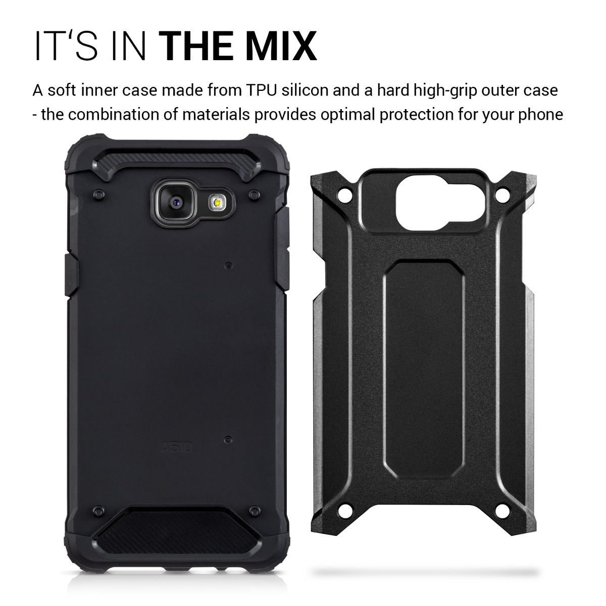 kwmobile Hülle kompatibel mit Samsung Galaxy A5 (2016) - Hybrid Handy Cover Handyhülle Case Schutzhülle