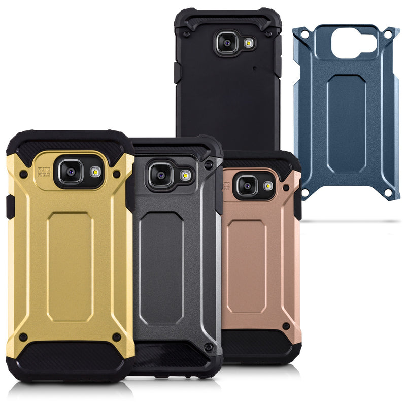 kwmobile Hülle kompatibel mit Samsung Galaxy A3 (2016) - Hybrid Handy Cover Handyhülle Case Schutzhülle Transformer Anthrazit Schwarz Anthrazit  