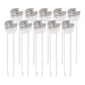 kwmobile 10x GU5.3 Fassung mit 12V Kabel - MR16 Bauform - 0,5mm² Kabeldurchmesser - Keramik Sockel Lampen Fassung - GU 5.3 Fassungen Set Halogen und LED Leuchtmittel Weiß  