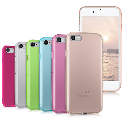 kwmobile Hülle kompatibel mit Apple iPhone SE (2022) / iPhone SE (2020) / iPhone 8 / iPhone 7 - Silikon Handyhülle transparent - Handy Case in Grün Grün  
