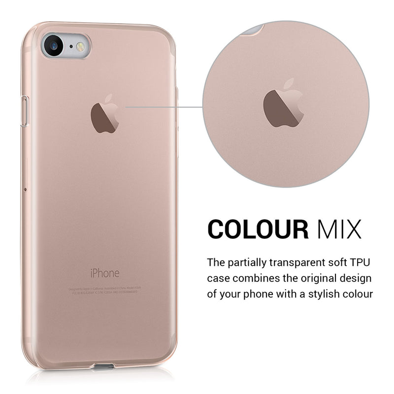 kwmobile Hülle kompatibel mit Apple iPhone SE (2022) / iPhone SE (2020) / iPhone 8 / iPhone 7 - Silikon Handyhülle transparent - Handy Case