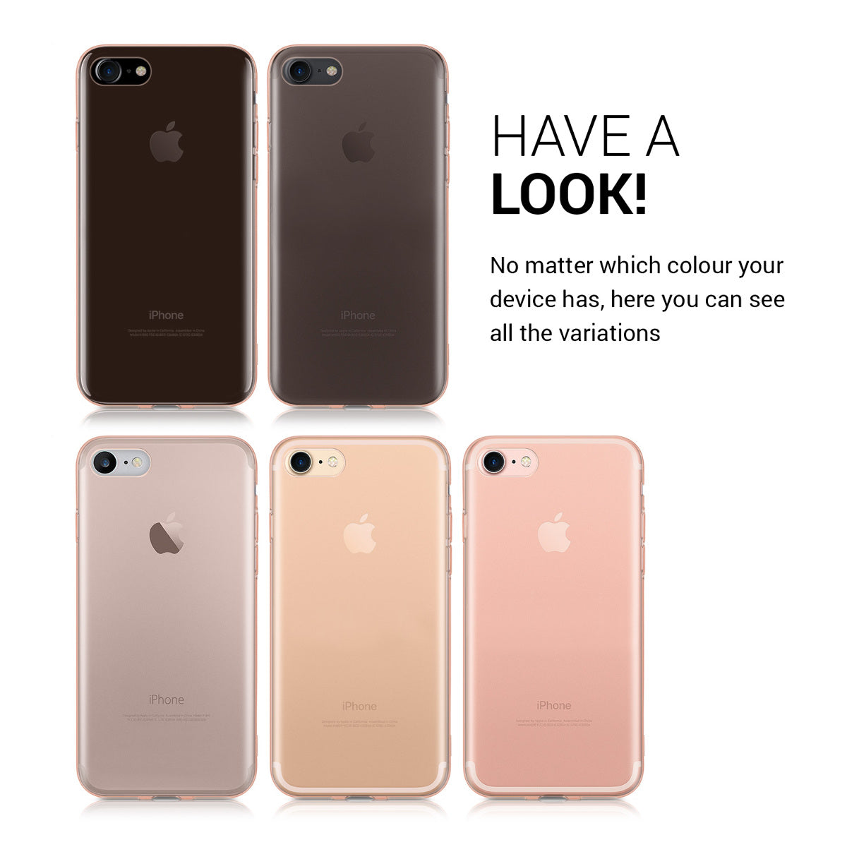 kwmobile Hülle kompatibel mit Apple iPhone SE (2022) / iPhone SE (2020) / iPhone 8 / iPhone 7 - Silikon Handyhülle transparent - Handy Case