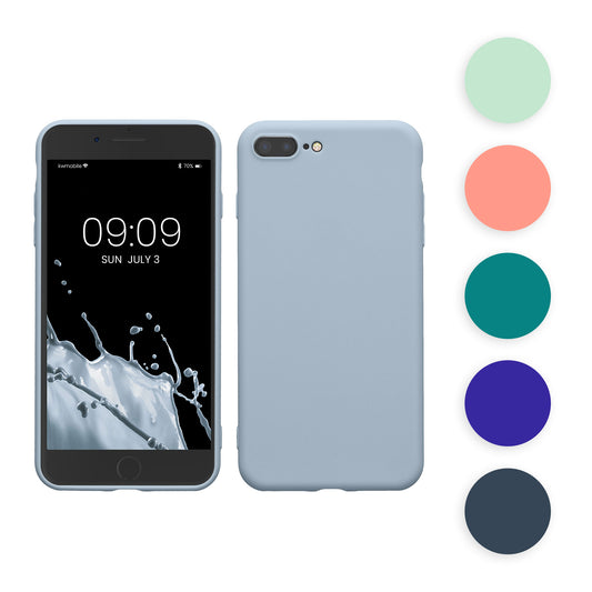 kwmobile Hülle kompatibel mit Apple iPhone 7 Plus / iPhone 8 Plus Hülle - weiches TPU Silikon Case - Cover geeignet für kabelloses Laden - Rot matt Rot matt  