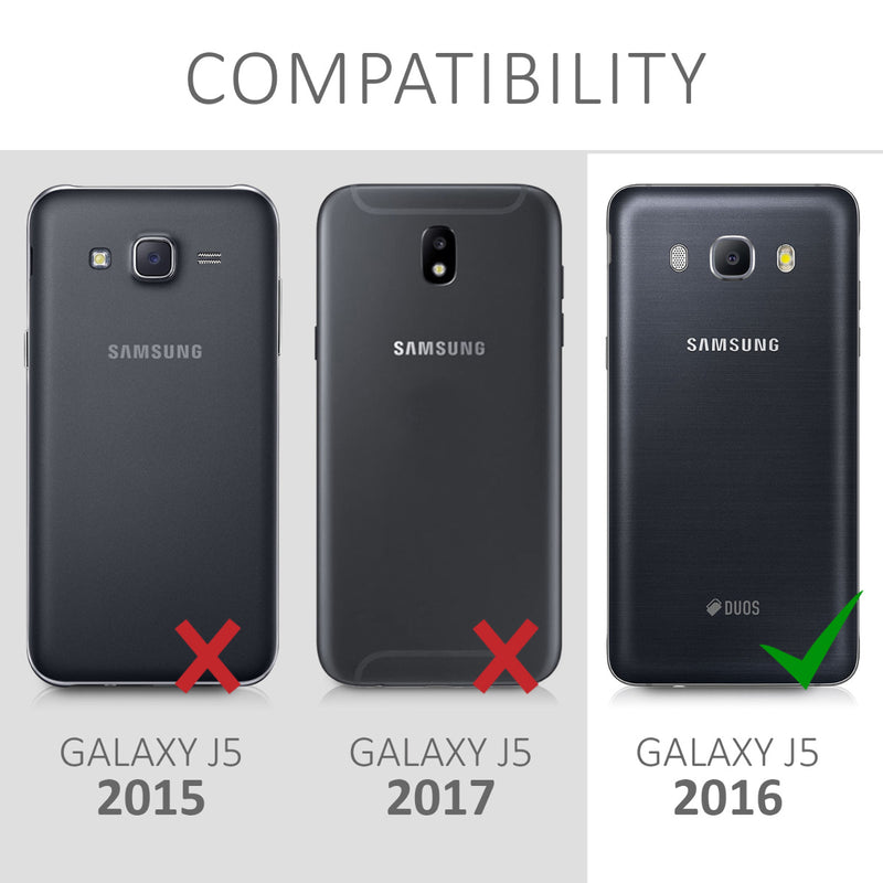 kwmobile Hülle kompatibel mit Samsung Galaxy J5 (2016) DUOS - Handyhülle mit Kartenfächern