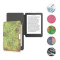 kwmobile Klapphülle kompatibel mit Kobo Aura Edition 2 Hülle - eReader Case - Travel Vintage Braun Hellbraun Braun  [dsg27]