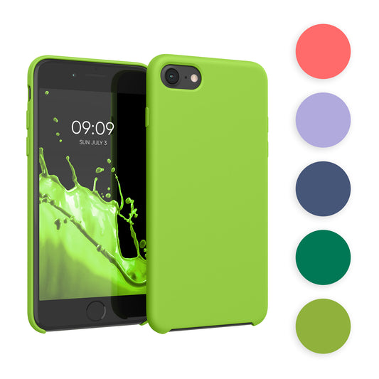 kwmobile Hülle kompatibel mit Apple iPhone SE (2022 / 2020) / iPhone 8 / 7 Hülle - Silikon Handy Case - Handyhülle weiche Oberfläche - kabelloses Laden - Awesome Pink Awesome Pink  