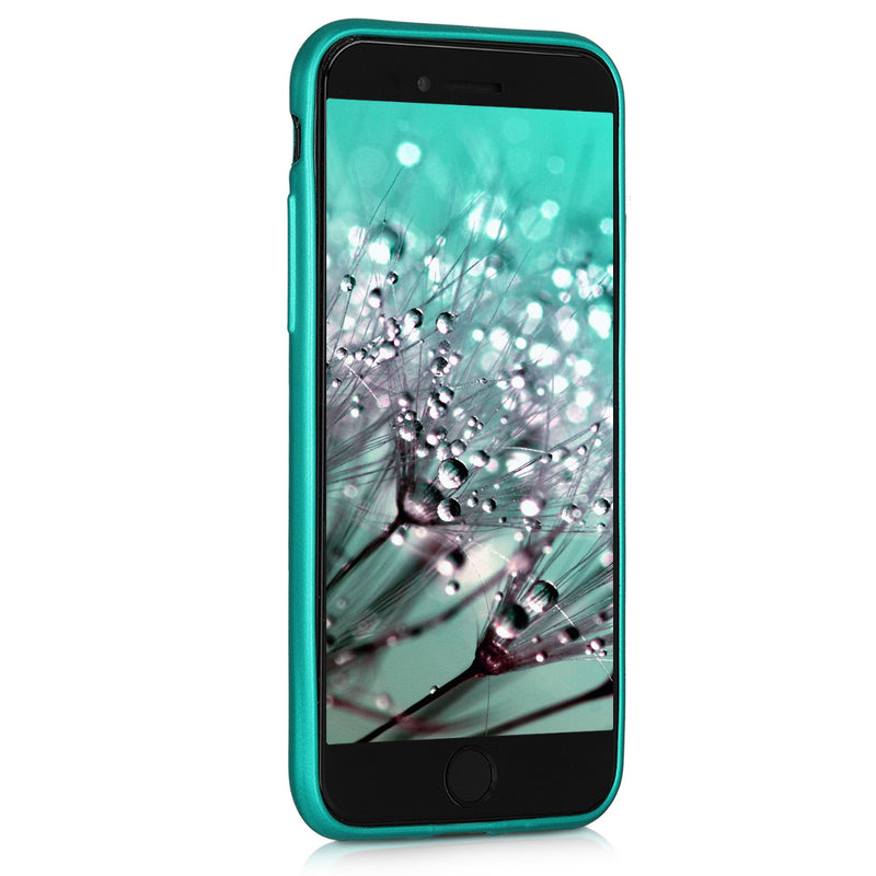 kwmobile Handyhülle für Apple iPhone SE (2022) / SE (2020) / 8 / 7 Hülle - Silikon Case metallisch schimmernd - Schutzhülle Cover