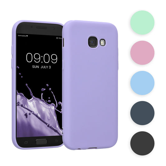 kwmobile Hülle kompatibel mit Samsung Galaxy A5 (2017) Hülle - weiches TPU Silikon Case - Cover geeignet für kabelloses Laden - Hellblau matt Hellblau matt  