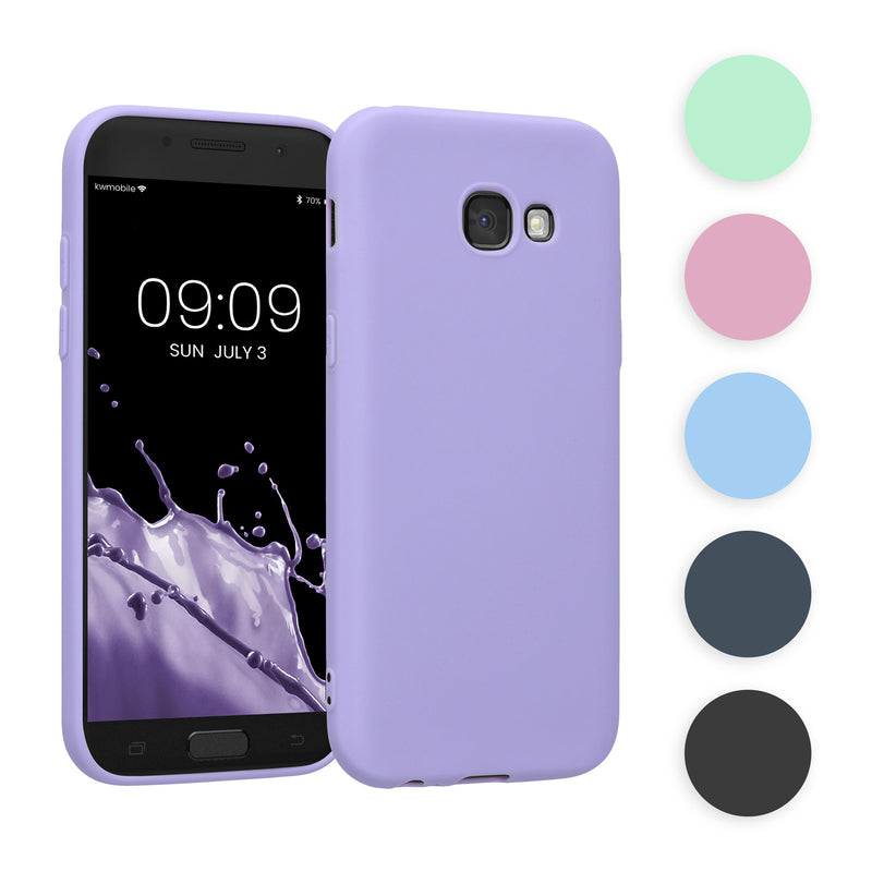 kwmobile Hülle kompatibel mit Samsung Galaxy A5 (2017) Hülle - weiches TPU Silikon Case - Cover geeignet für kabelloses Laden - Hellblau matt Hellblau matt  