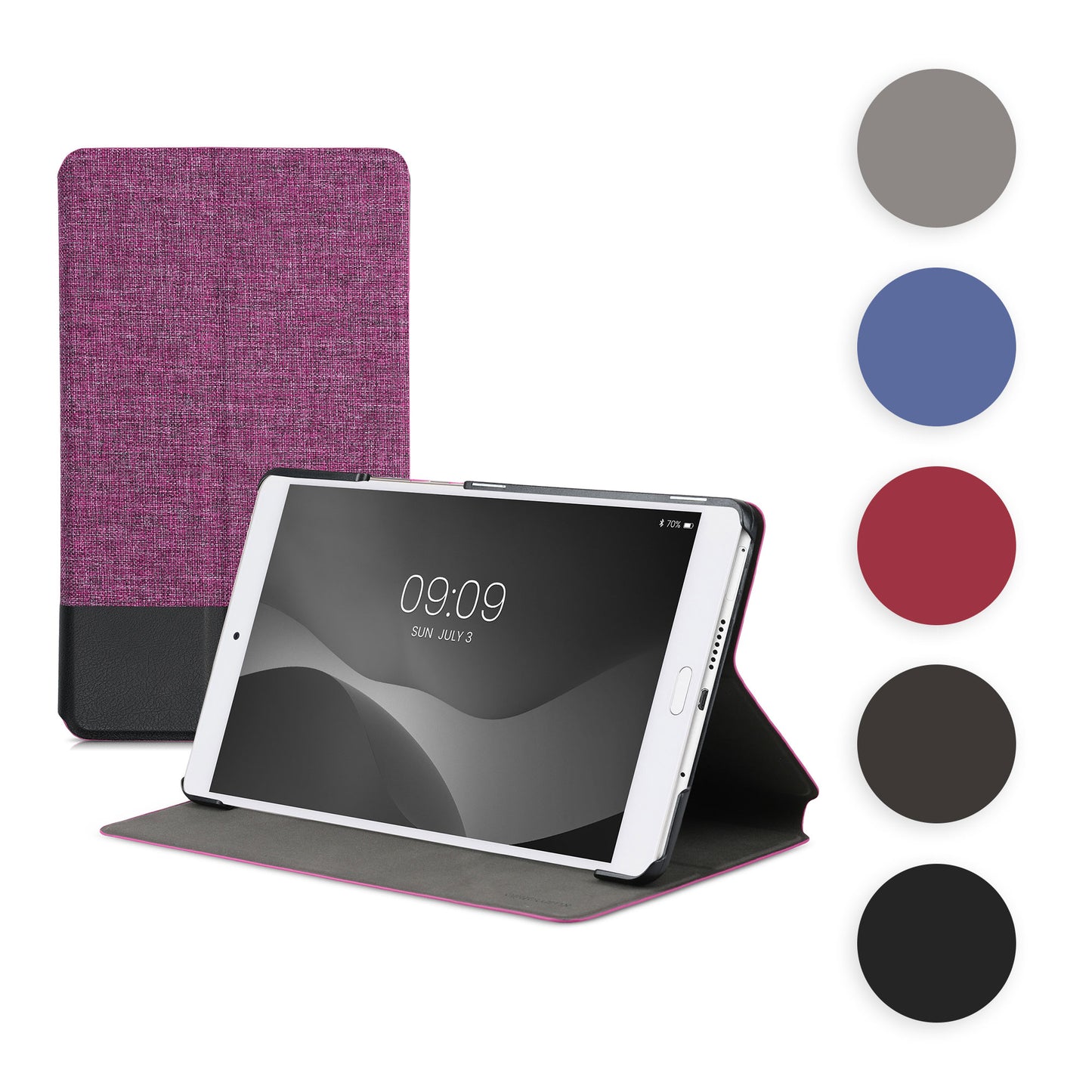 kwmobile Schutzhülle kompatibel mit Huawei MediaPad M3 8.4 - Hülle Slim - Tablet Cover Case mit Ständer Dunkelgrau Schwarz Dunkelgrau  [dsg09]