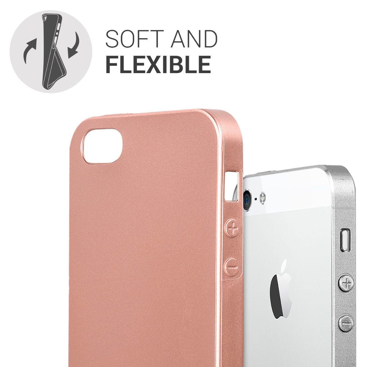 kwmobile Handyhülle für Apple iPhone SE (1.Gen 2016) / iPhone 5 / iPhone 5S Hülle - Silikon Case Schutzhülle Cover