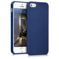 kwmobile Case kompatibel mit Apple iPhone SE (1.Gen 2016) / iPhone 5 / iPhone 5S Hülle - Schutzhülle aus Silikon metallisch schimmernd - Handyhülle Metallic Blau Metallic Blau  