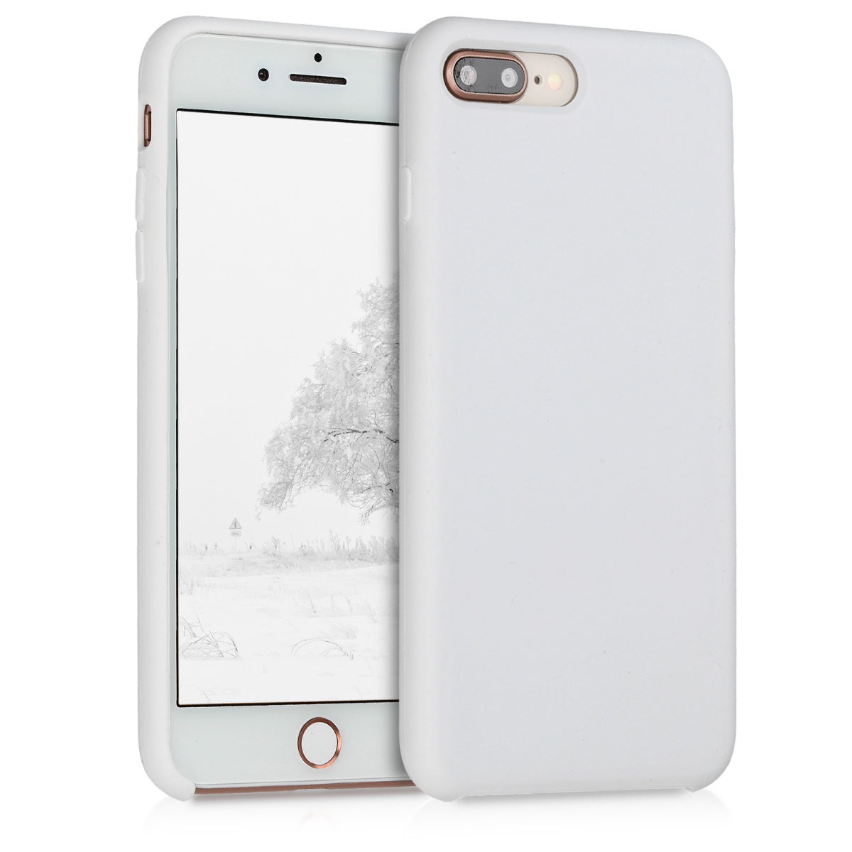 kwmobile Handyhülle für Apple iPhone 7 Plus / iPhone 8 Plus Hülle - Case Silikon - Kabelloses Laden - Schutzhülle Cover