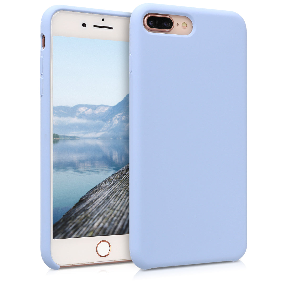 kwmobile Handyhülle für Apple iPhone 7 Plus / iPhone 8 Plus Hülle - Case Silikon - Kabelloses Laden - Schutzhülle Cover