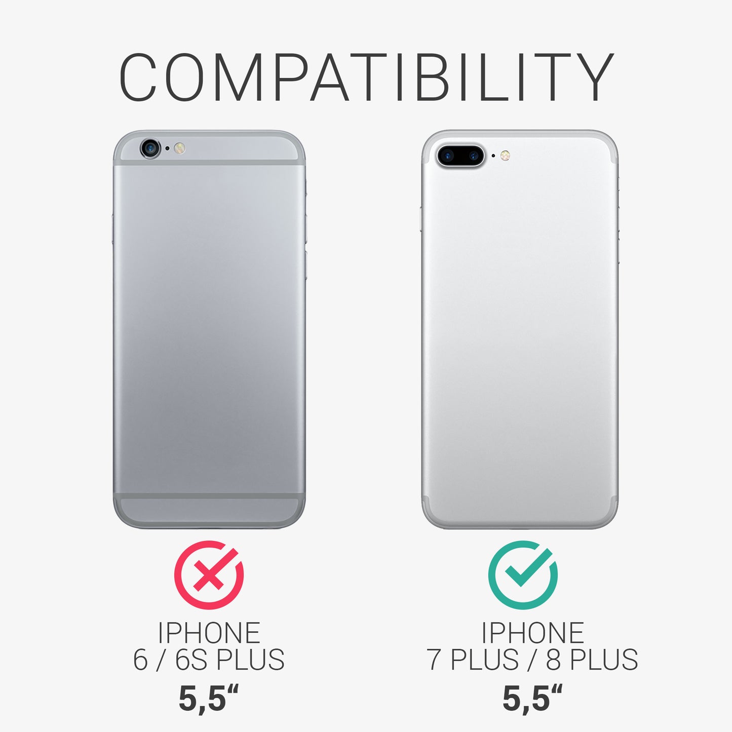 kwmobile Handyhülle für Apple iPhone 7 Plus / iPhone 8 Plus Hülle - Case Silikon - Kabelloses Laden - Schutzhülle Cover