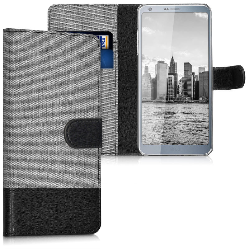 kwmobile Wallet Case kompatibel mit LG G6 - Hülle mit Ständer - Handyhülle Kartenfächer