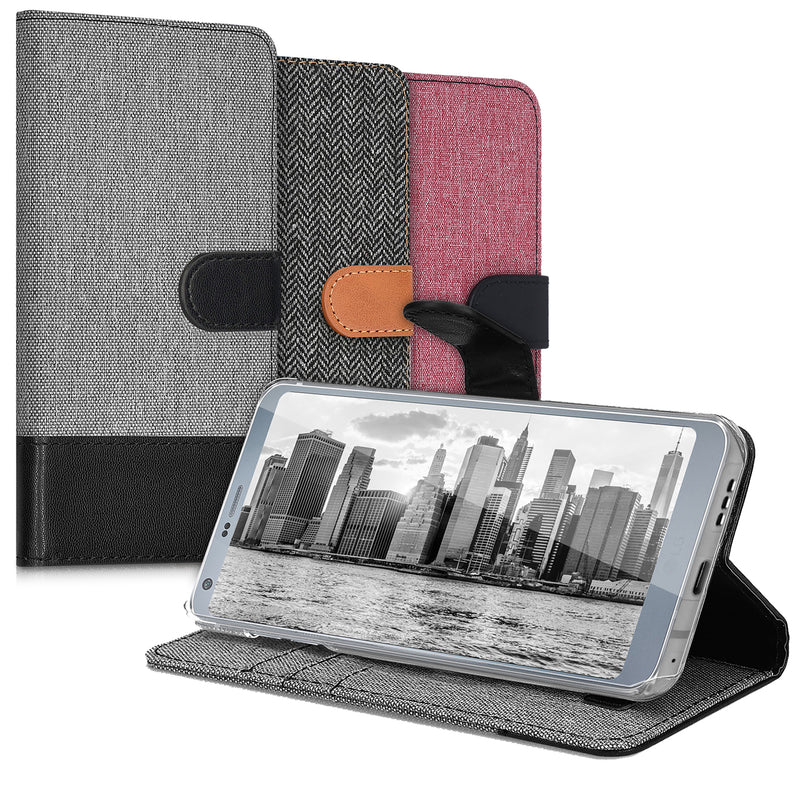 kwmobile Wallet Case kompatibel mit LG G6 - Hülle mit Ständer - Handyhülle Kartenfächer