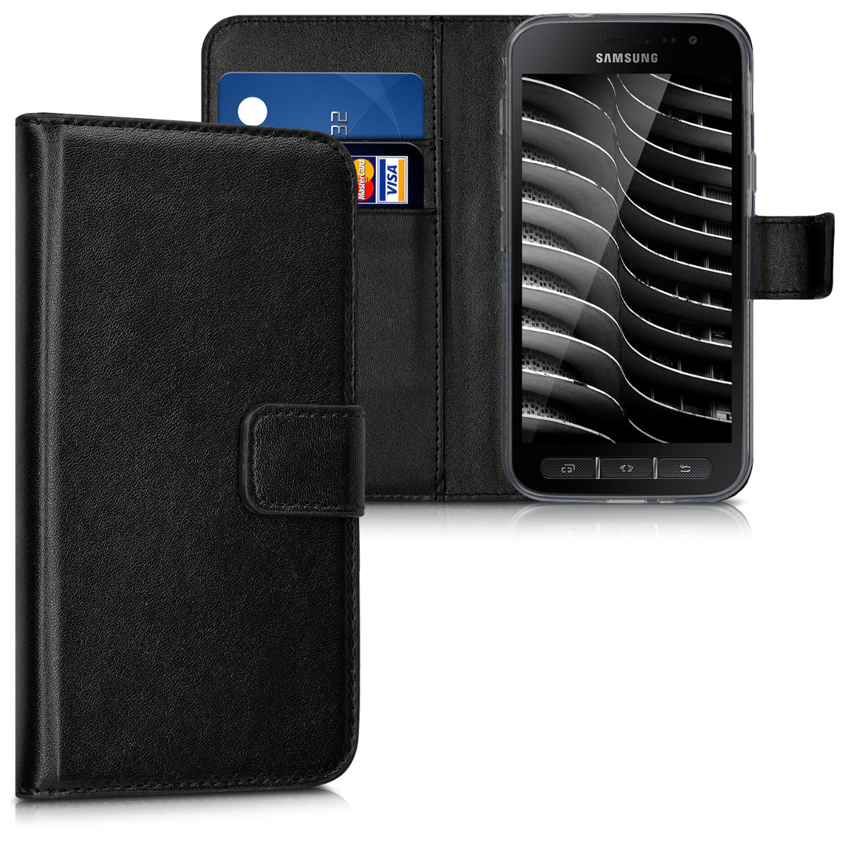 kwmobile Hülle kompatibel mit Samsung Galaxy Xcover 4 / 4S - Handyhülle mit Kartenfächern