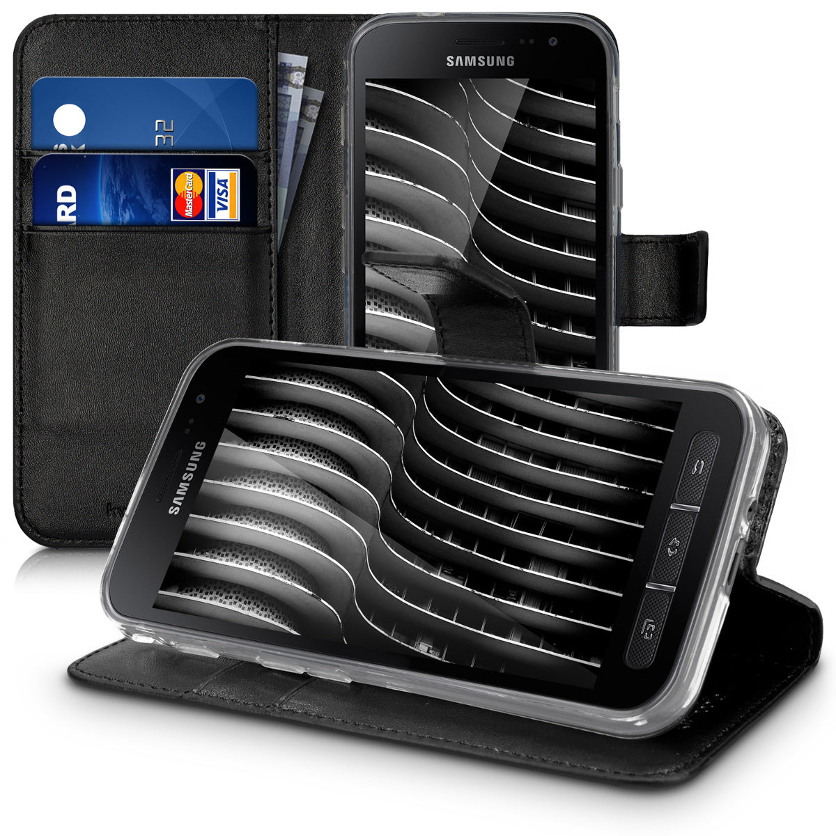 kwmobile Hülle kompatibel mit Samsung Galaxy Xcover 4 / 4S - Handyhülle mit Kartenfächern